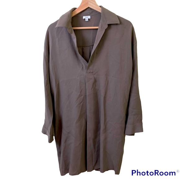 Vince Slit Collar Silk Long Sleeve Dress in Size XS - Picture 1 of 10